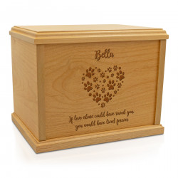 Heart Paws Pet Cremation Urn - Signature Alder