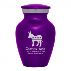 Democratic Donkey Keepsake Urn - Purple Luster