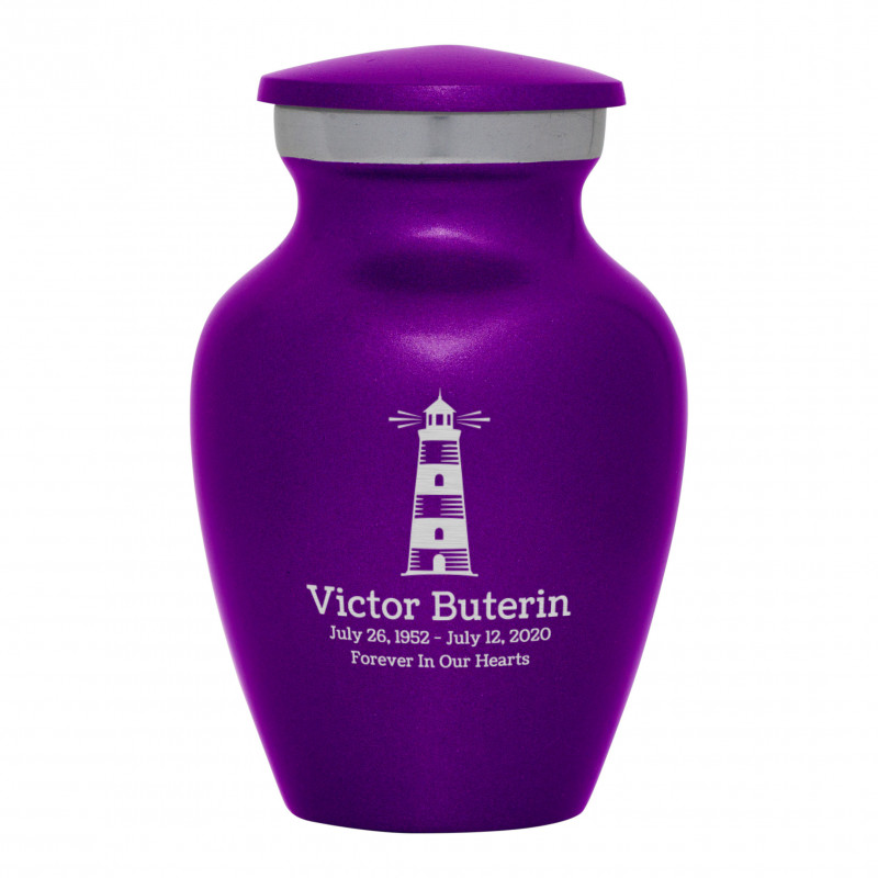 Lighthouse Keepsake Urn - Purple Luster