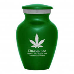 Marijuana Keepsake Urn - Shamrock Green