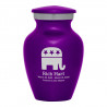 Republican Elephant Keepsake Urn - Purple Luster