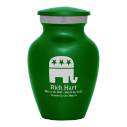 Republican Elephant Keepsake Urn - Shamrock Green
