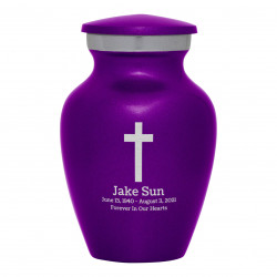 Cross Keepsake Urn - Purple Luster