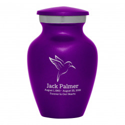 Hummingbird Keepsake Urn - Purple Luster