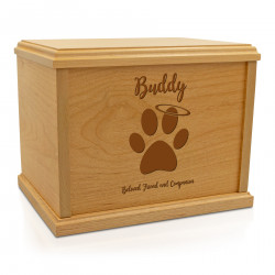 Paw Print Halo Pet Cremation Urn - Signature Alder
