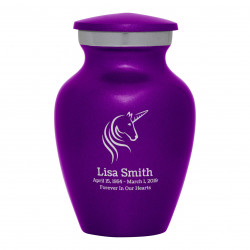 Unicorn Keepsake Urn - Purple Luster