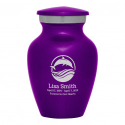 Dolphin Keepsake Urn - Purple Luster