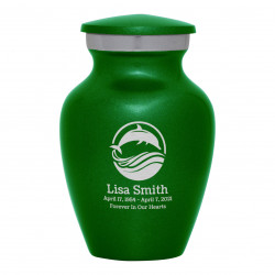 Dolphin Keepsake Urn - Shamrock Green