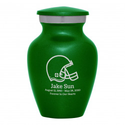 Football Helmet Keepsake Urn - Shamrock Green