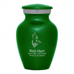 Wolf Keepsake Urn - Shamrock Green