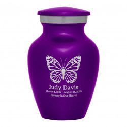 Butterfly Keepsake Urn - Purple Luster