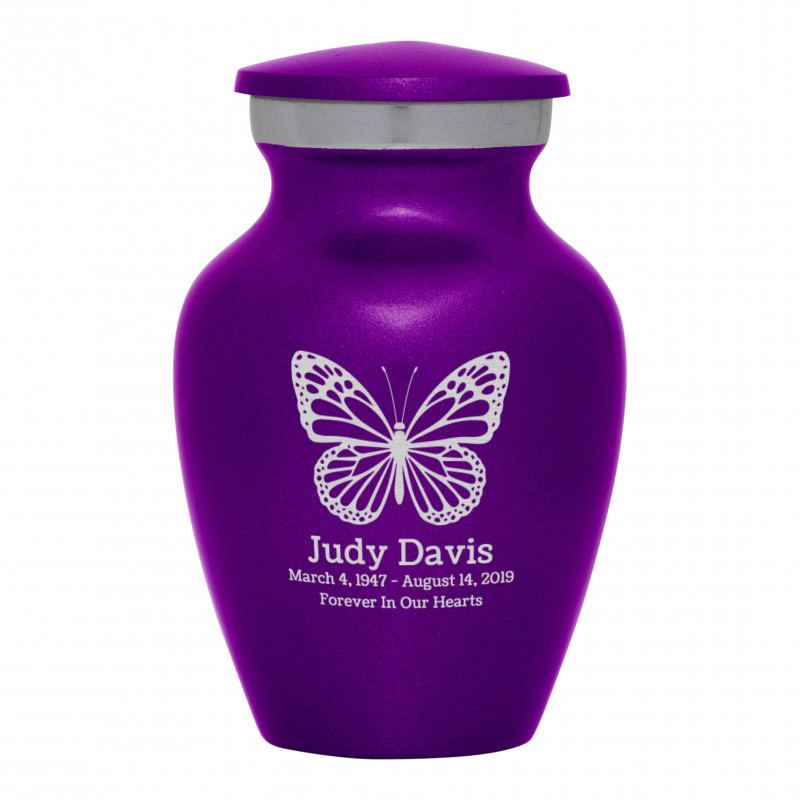 Butterfly Keepsake Urn - Purple Luster