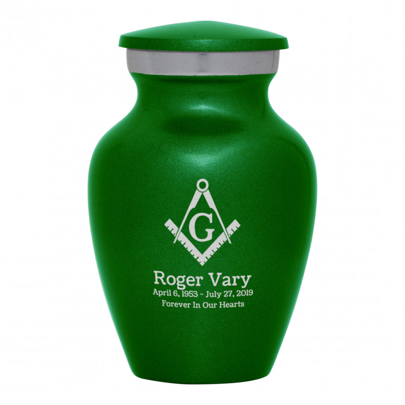 Masonic Keepsake Urn - Shamrock Green