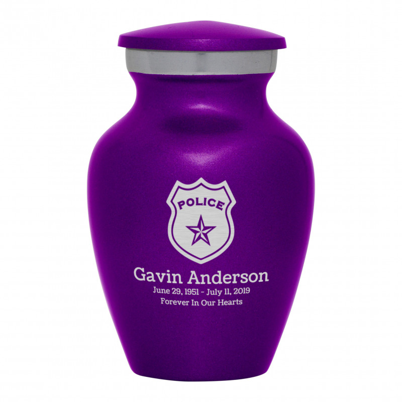 Police Keepsake Urn - Purple Luster