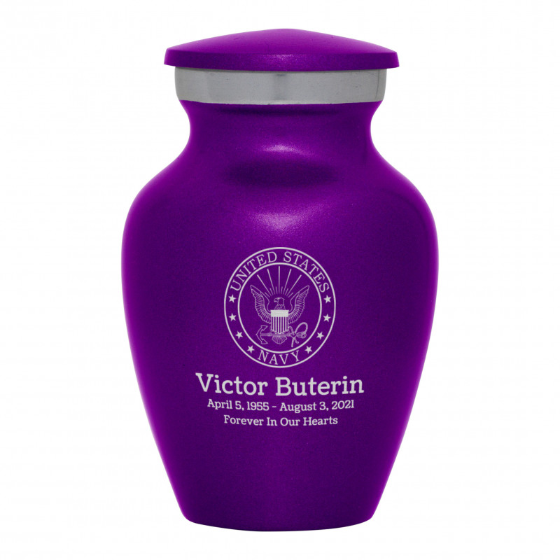Navy Keepsake Urn - Purple Luster