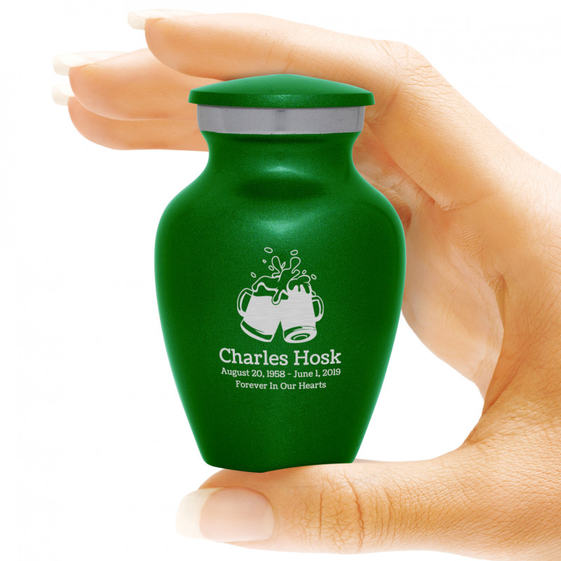 Beer Keepsake Urn - Shamrock Green