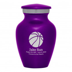 Basketball Keepsake Urn - Purple Luster