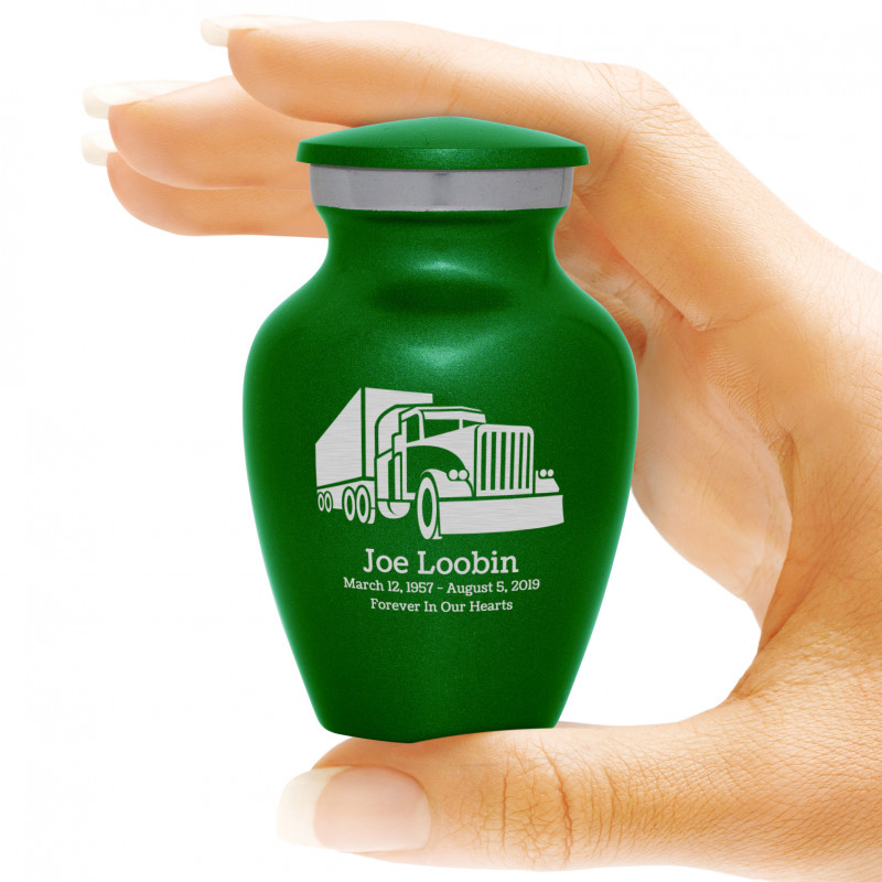 Semi Truck Keepsake Urn - Shamrock Green
