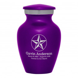 Texas Star Keepsake Urn - Purple Luster