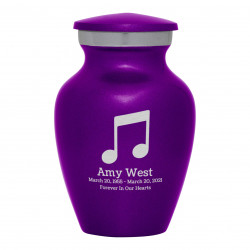 Music Note Keepsake Urn - Purple Luster