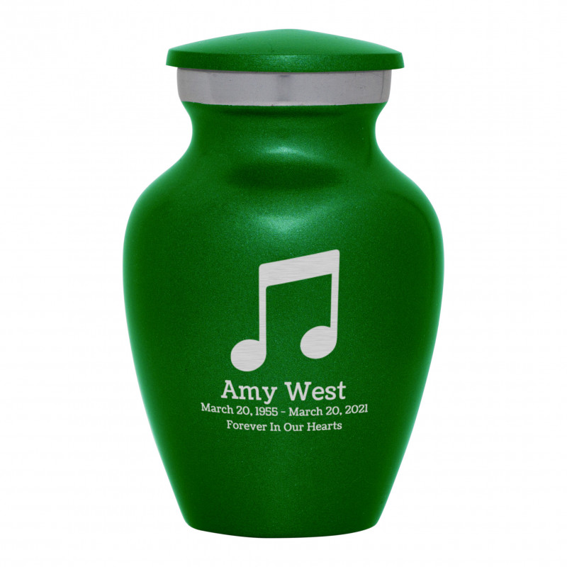 Music Note Keepsake Urn - Shamrock Green