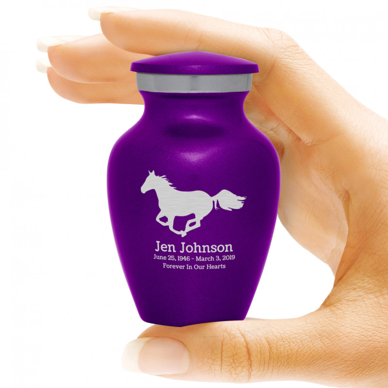 Horse Keepsake Urn - Purple Luster