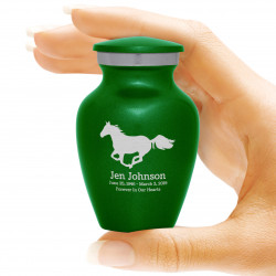 Horse Keepsake Urn - Shamrock Green