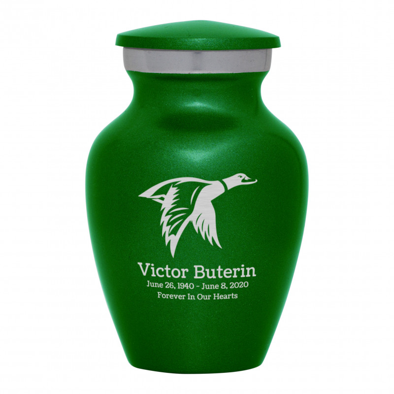 Duck Keepsake Urn - Shamrock Green