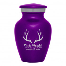 Antlers Keepsake Urn - Purple Luster