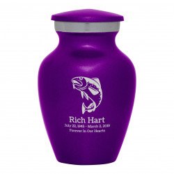 Fishing Keepsake Urn - Purple Luster