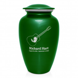 Acoustic Guitar Cremation Urn - Shamrock Green