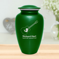Acoustic Guitar Cremation Urn - Shamrock Green