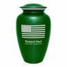 American Flag Cremation Urn - Shamrock Green