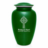 Celtic Cross Cremation Urn - Shamrock Green