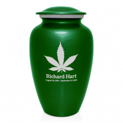 Marijuana Cremation Urn - Shamrock Green