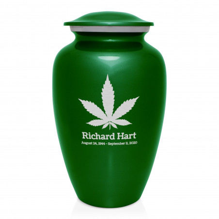 Marijuana Cremation Urn - Shamrock Green