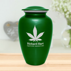 Marijuana Cremation Urn - Shamrock Green