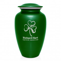 Shamrock Cremation Urn - Shamrock Green