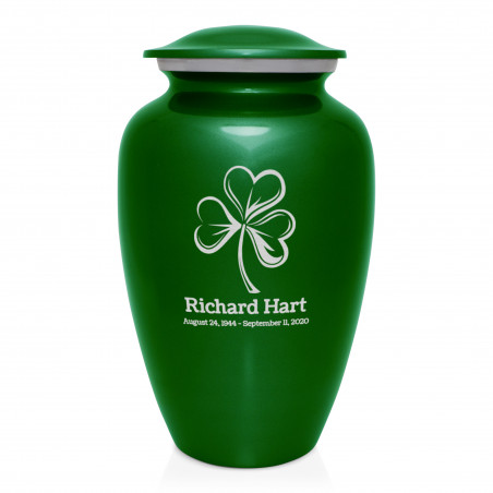 Shamrock Cremation Urn - Shamrock Green