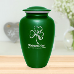 Shamrock Cremation Urn - Shamrock Green