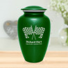 Race Checkered Flag Cremation Urn - Shamrock Green