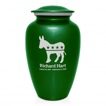 Democratic Donkey Cremation Urn - Shamrock Green