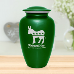 Democratic Donkey Cremation Urn - Shamrock Green
