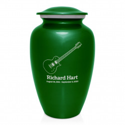 Electric Guitar Cremation Urn - Shamrock Green