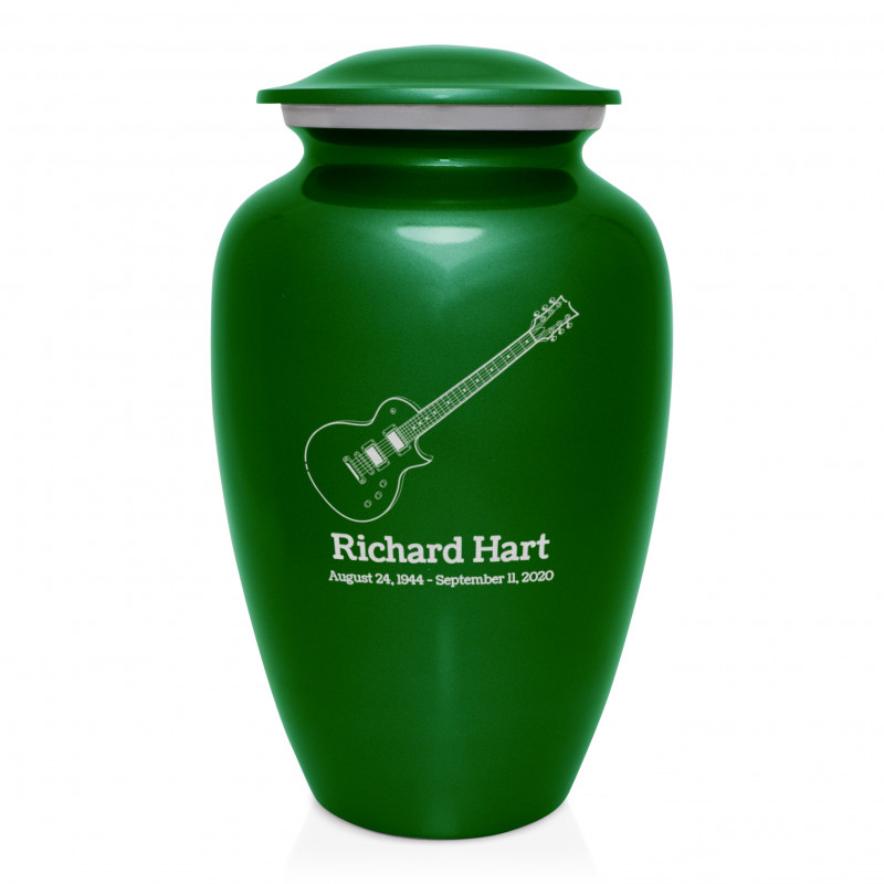 Electric Guitar Cremation Urn - Shamrock Green