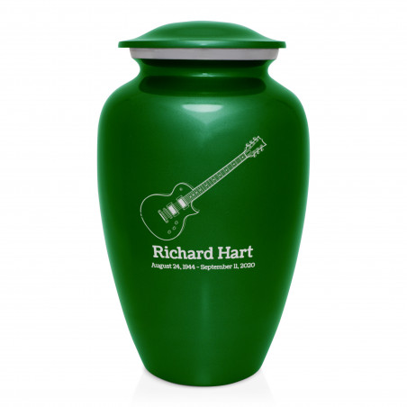 Electric Guitar Cremation Urn - Shamrock Green
