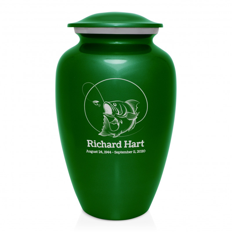Lure Hit Fishing Cremation Urn - Shamrock Green