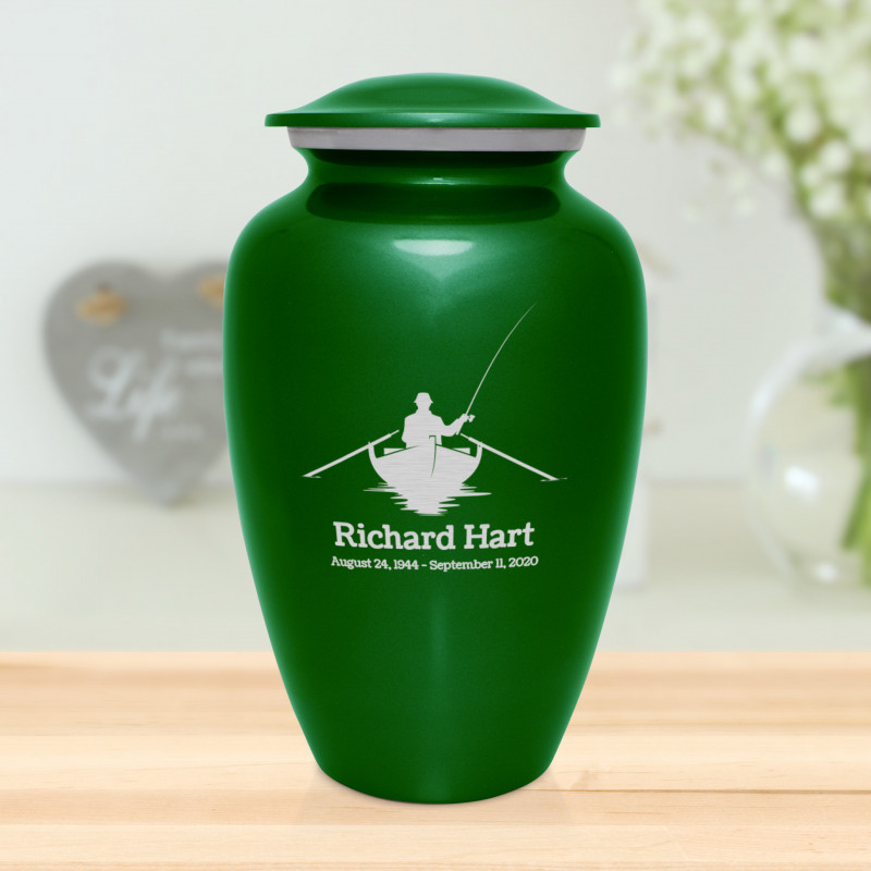Fisherman Boat Cremation Urn - Shamrock Green