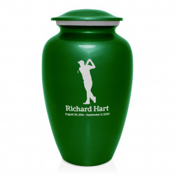 Golfer Cremation Urn - Shamrock Green
