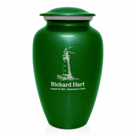 Lighthouse Cremation Urn - Shamrock Green